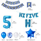 5th Birthday Decorations Rose gold for Girls,Hi Five Birthday Balloons 5th Birthday Banner Number 5 Star Foil Balloons Latex Con
