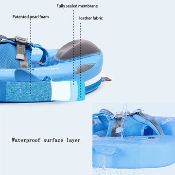 Mambobaby Floats With Canopy &Tail, Non-Inflatable Baby Float For Pool Add Tail Avoid Flip Swim Trainer Baby Floats For Toddler