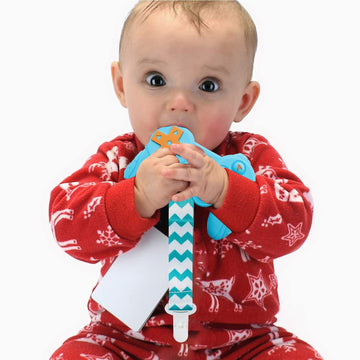 BIGSPINACH Silicone Remote Game Control Teething Toy for Babies 0-12 Months, Blue, Perfect First Valentine's Day Gift