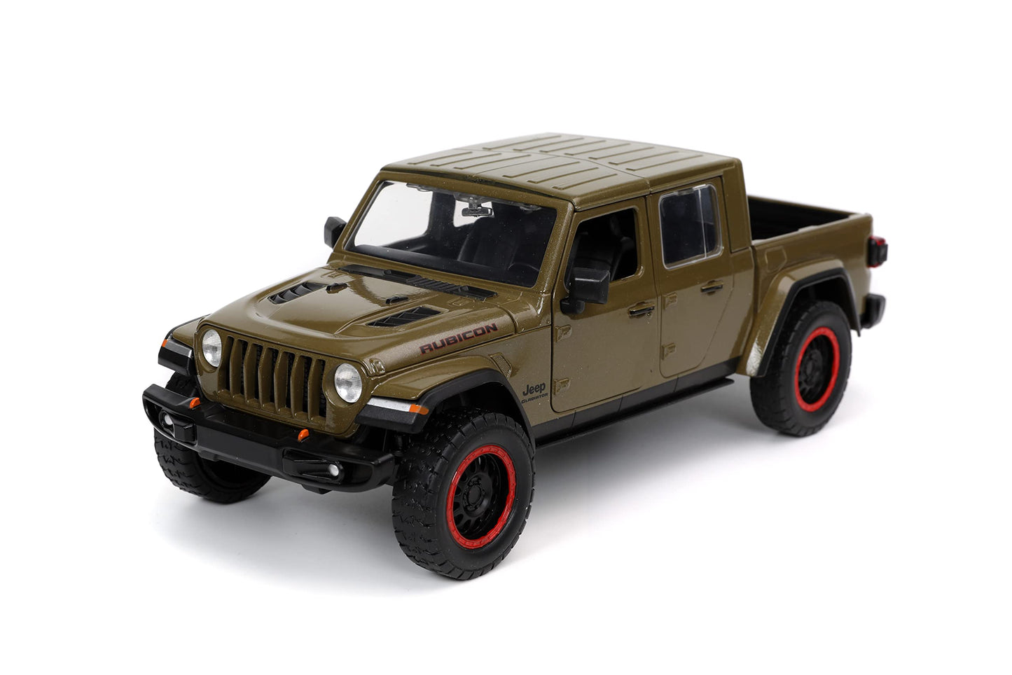 Just Trucks 1:24 2020 Jeep Gladiator Die-Cast Car Brown With Tire Rack, Toys For Kids And Adults