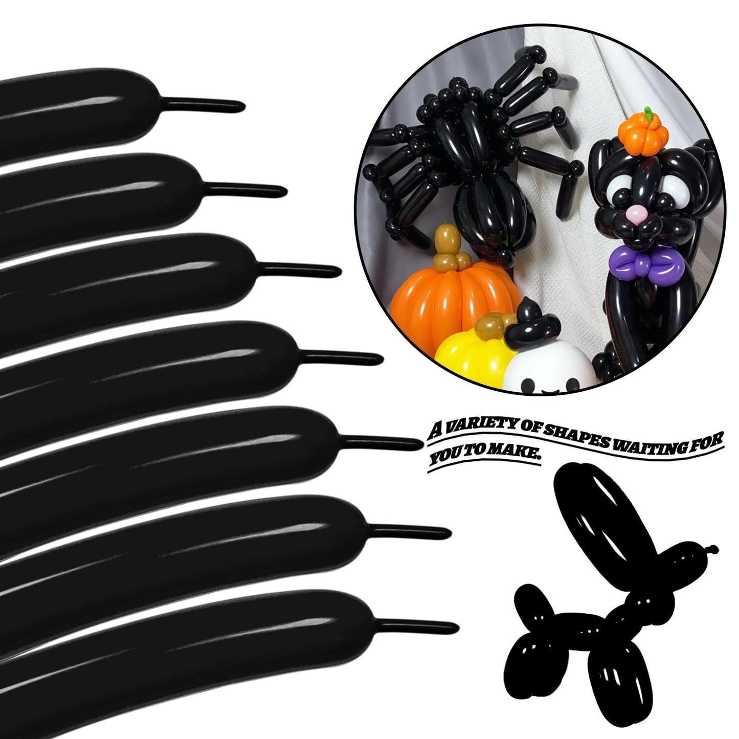 Lxzfcrg 260 Balloons, Thickening Long Balloons For Tying Balloon Arch, Twisting Latex Animals Magic Modeling Skinny Birthday Bal