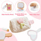 Wooden Makeup Toy Set for Toddlers, 16 Pieces Pretend Play Beauty Salon Kit with Styling Tools, Cosmetics and Storage Bag for Ki