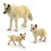 Atralo Service Wild Life Jungle Animal Figure Playsets 3 Pcs White Wolf Action Figures Model Toys For Kids Boys Girls