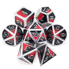 Haxtec DND Metal Dice Set D&D Red and Black Metal DND Dice for Dungeons and Dragons RPG Games-Vampire(Silver Black Red)