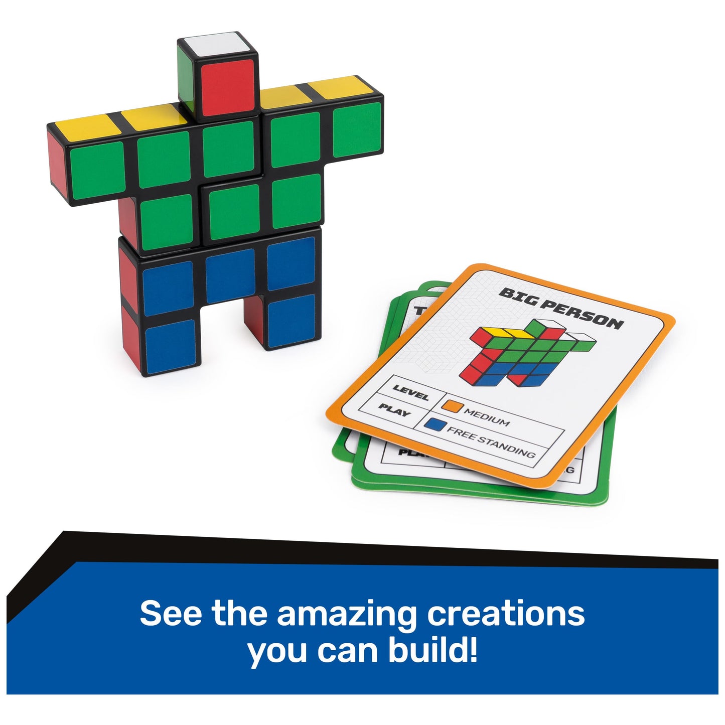 Rubik's Cube 3D Puzzle Game - 2-Player Fidget Toy, Travel Activity Cube, Plastic, Cube It, Model 6063266, Ages 7+