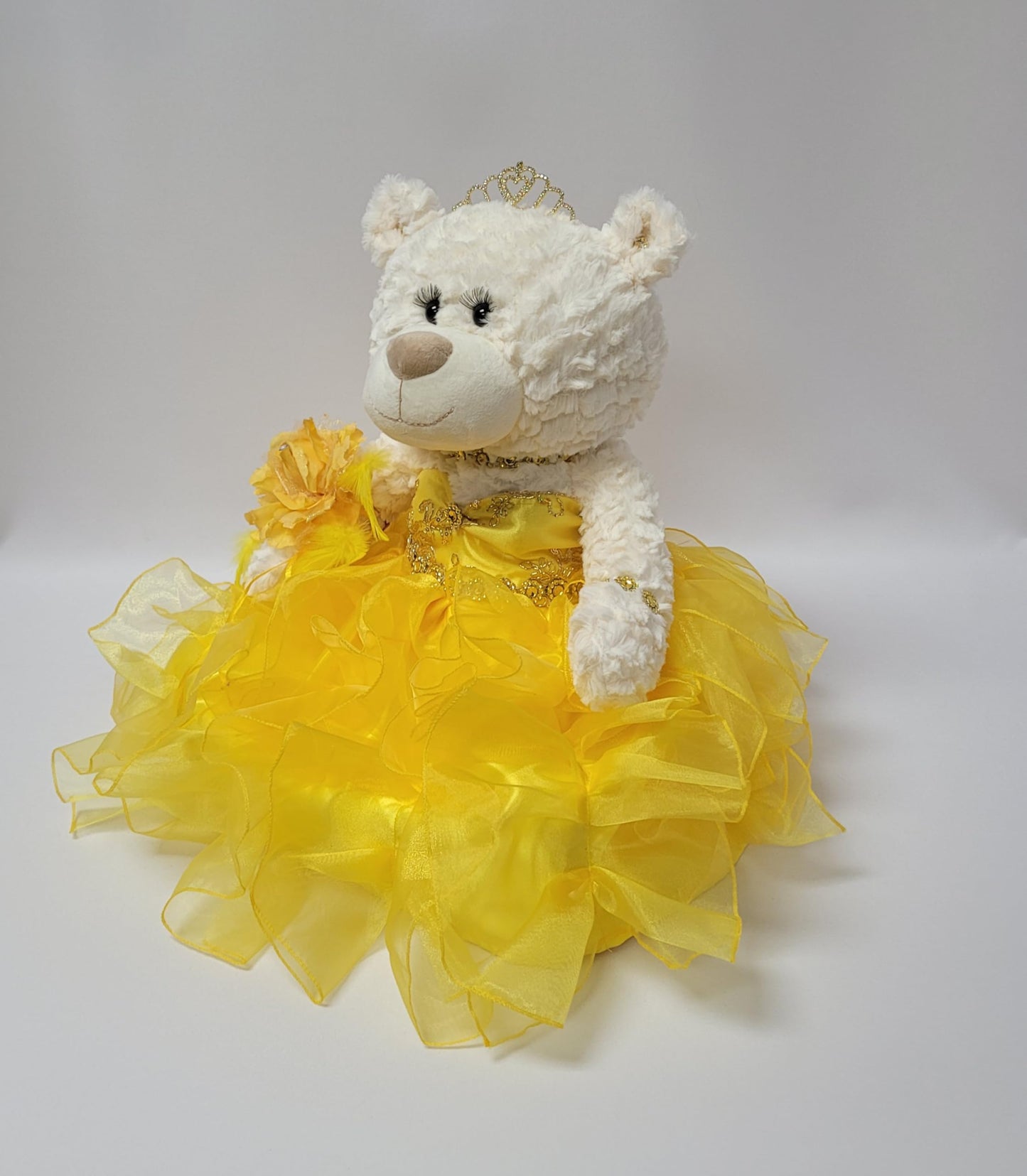 Kinnex Collections Since 1997 20'' Quince Anos Quinceanera Last Doll Teddy Bear With Dress (Centerpiece) ~ Arc16831-11R (Yellow)