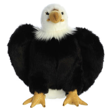 Aurora® Regal Eagle Stuffed Animal - Black/White Polyester - 10.5 Inches - Comforting Companion for Imaginative Play