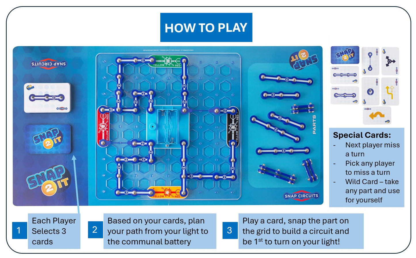 Snap Circuits SNAP 2 IT® STEM Board Game for Kids 7+, Plastic, Family Game Night, Model SCBOARDGAME, Color: Snap 2 It