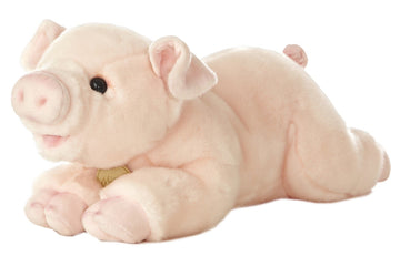 Aurora Realistic Miyoni Pig Stuffed Animal - Lifelike Detail - Cherished Companionship - Pink 16 Inches