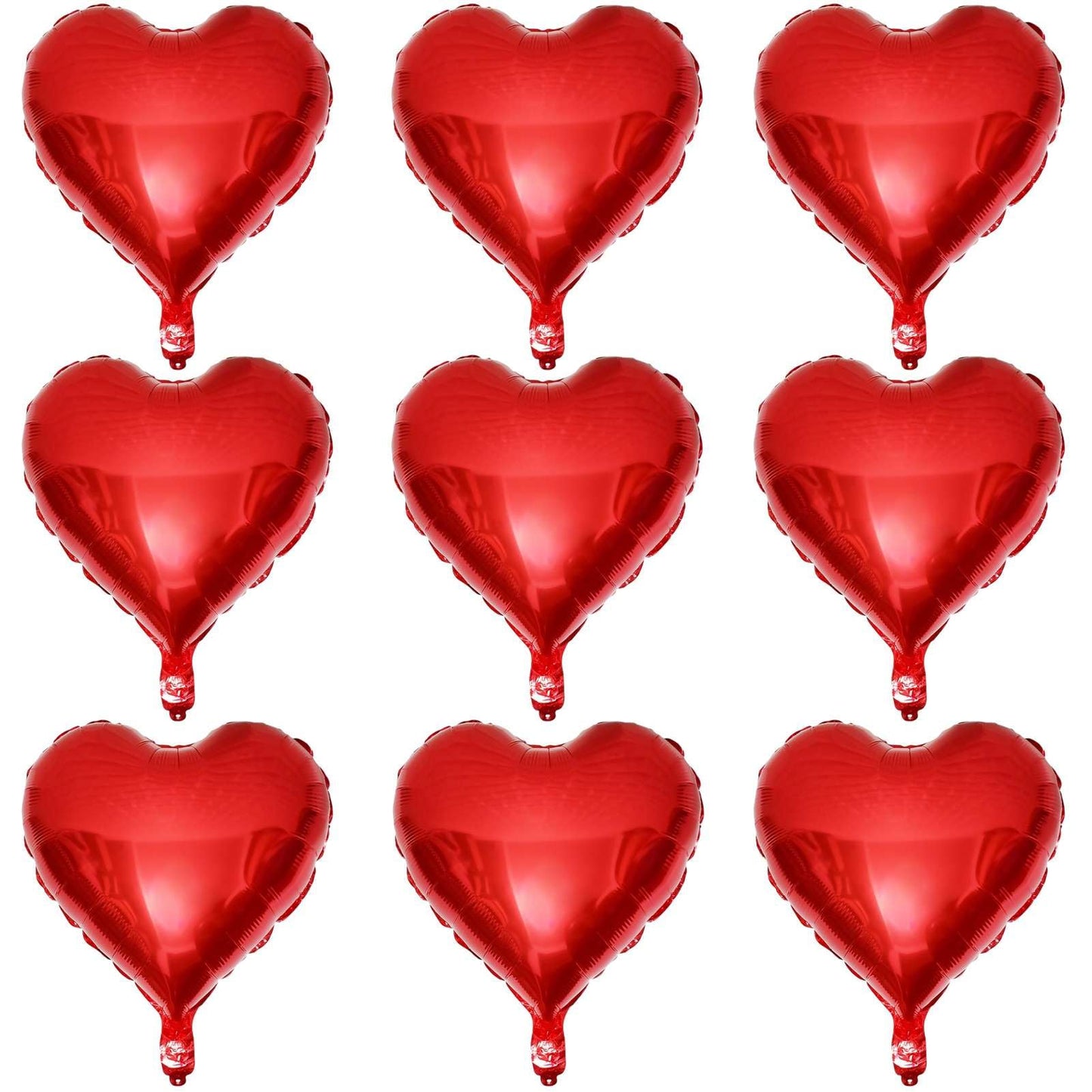Lovoir 10 Pcs Red Heart Shape Foil Mylar Balloons 18 Inch Love Balloons For Valentine'S Day Birthday Party Decorations Wedding E