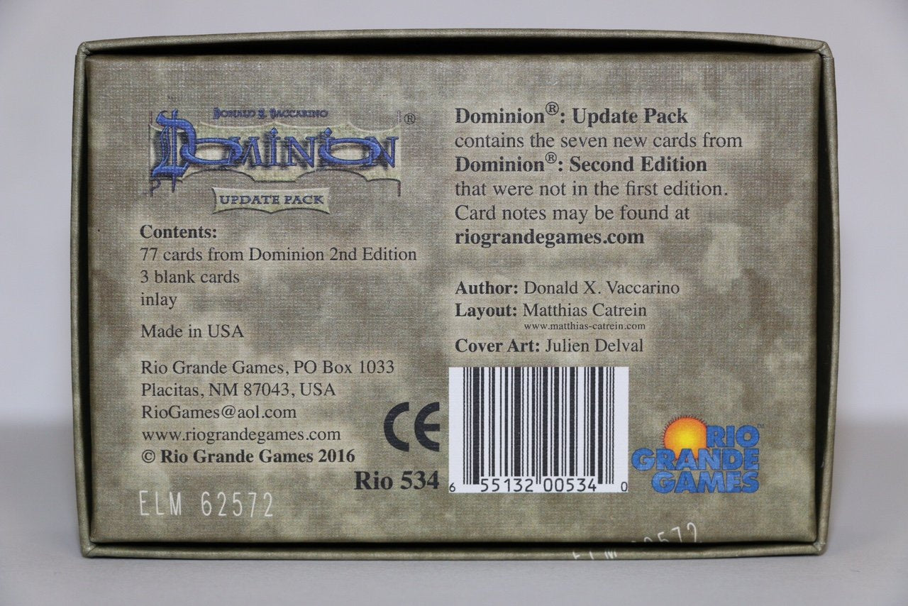 Rio Grande Games Dominion 2nd Edition Board Game Update Pack, Multicolor, 10 cm x 3.2 cm x 7 cm, Model RGG534
