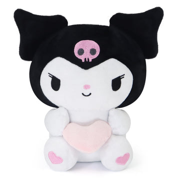 Coaqac Kawaii Plush Toy With Love Piloow, Soft Cartoon Plush, Theme Party Favor, Birthday Gift For Girls Boys (Black A)