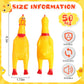 Honoson 50 Pcs Rubber Chickens Squeak Screaming Chicken Novelty Bulk Dog Toys For Pets Dogs Adults, 6.3 Inch(Yellow)