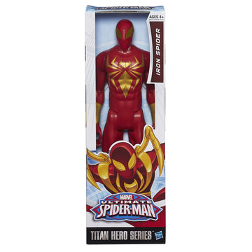 Marvel Iron Spider Figure - 12 Inch Titan Hero Series, Red, Model A8727000, Durable Iron Material