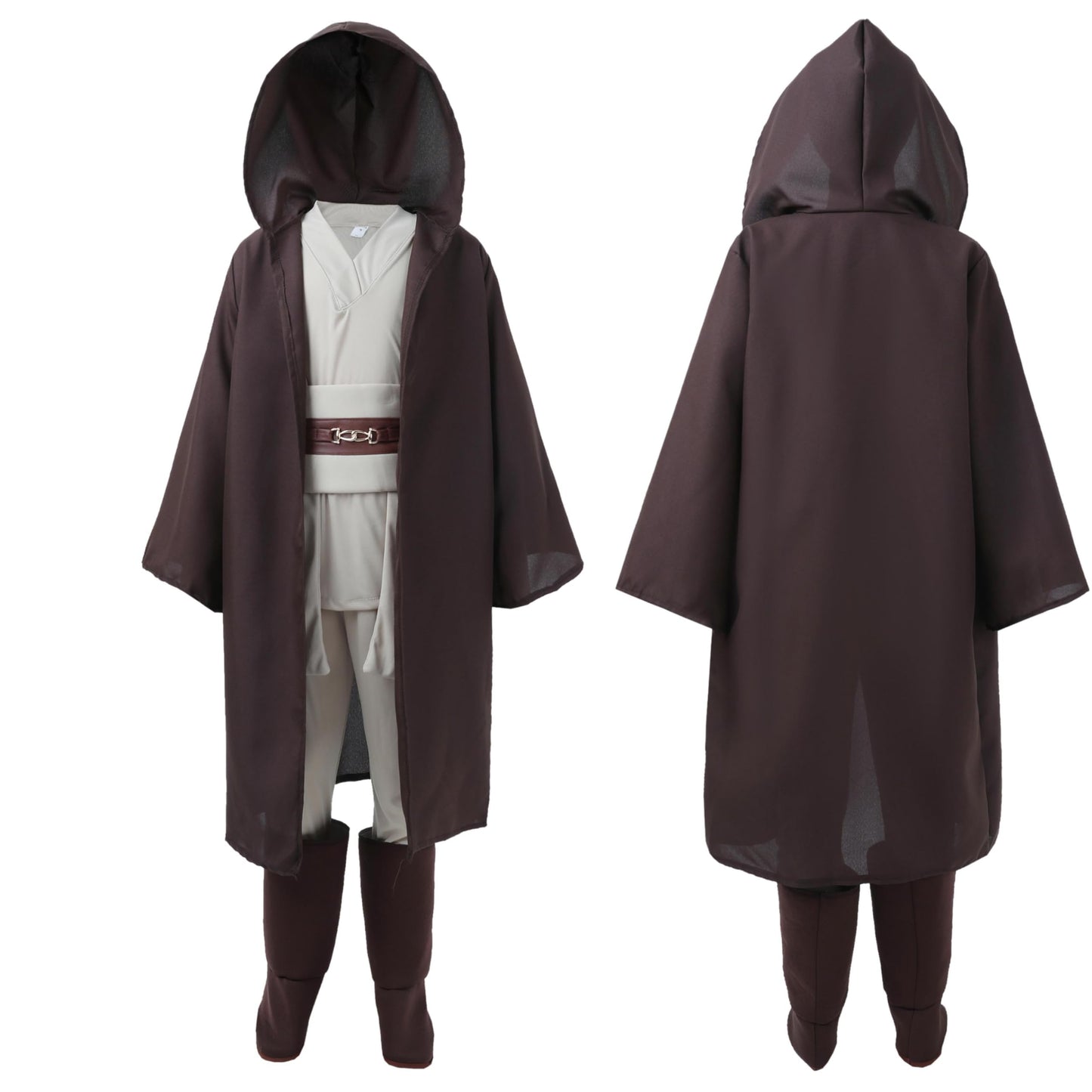 Beicnwod 5-Piece Set Kids Costume Classic Child'S Cosplay Outfit Halloween Costume Set For Boys Girls Hooded Robes Brown Version