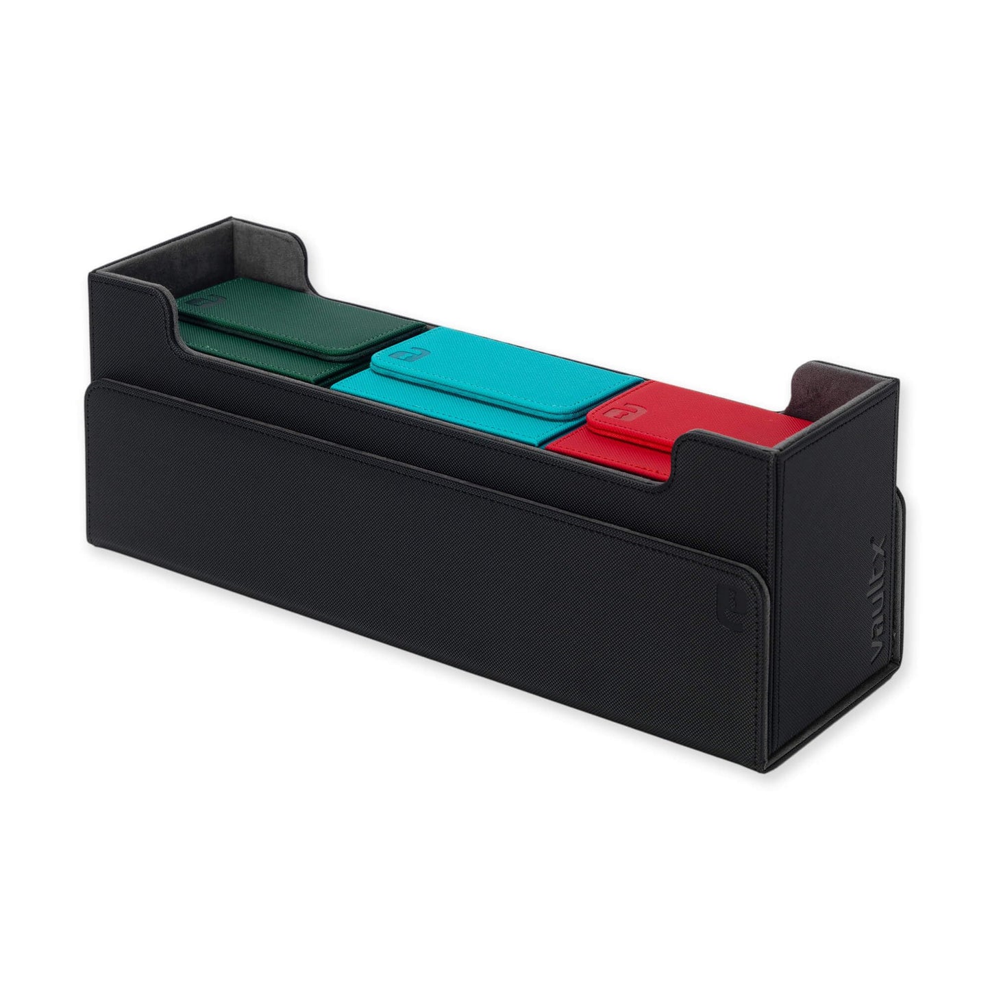 Vault X Exo-Tec Card Box 450+ Storage With Detachable Magnetic Lid, Dividers & Foam Fillers To Organize Deck Boxes, Toploaders, Tcg/Ccg & Sports Cards (Black)
