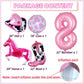 Kwuz Western Cowgirl Balloons Pink 8th Birthday Party Decorations, Retro Horse Cowgirl Hat Boot Balloons Girls Western Theme Rod