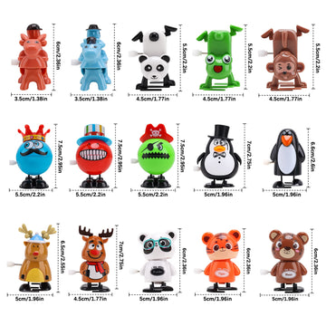 Eeocwf 15Pcs Wind Up Toys For Kids, Assorted Animals Walking Jumping Clockwork Toys, Classroom Gifts Kids Birthday Party Favors
