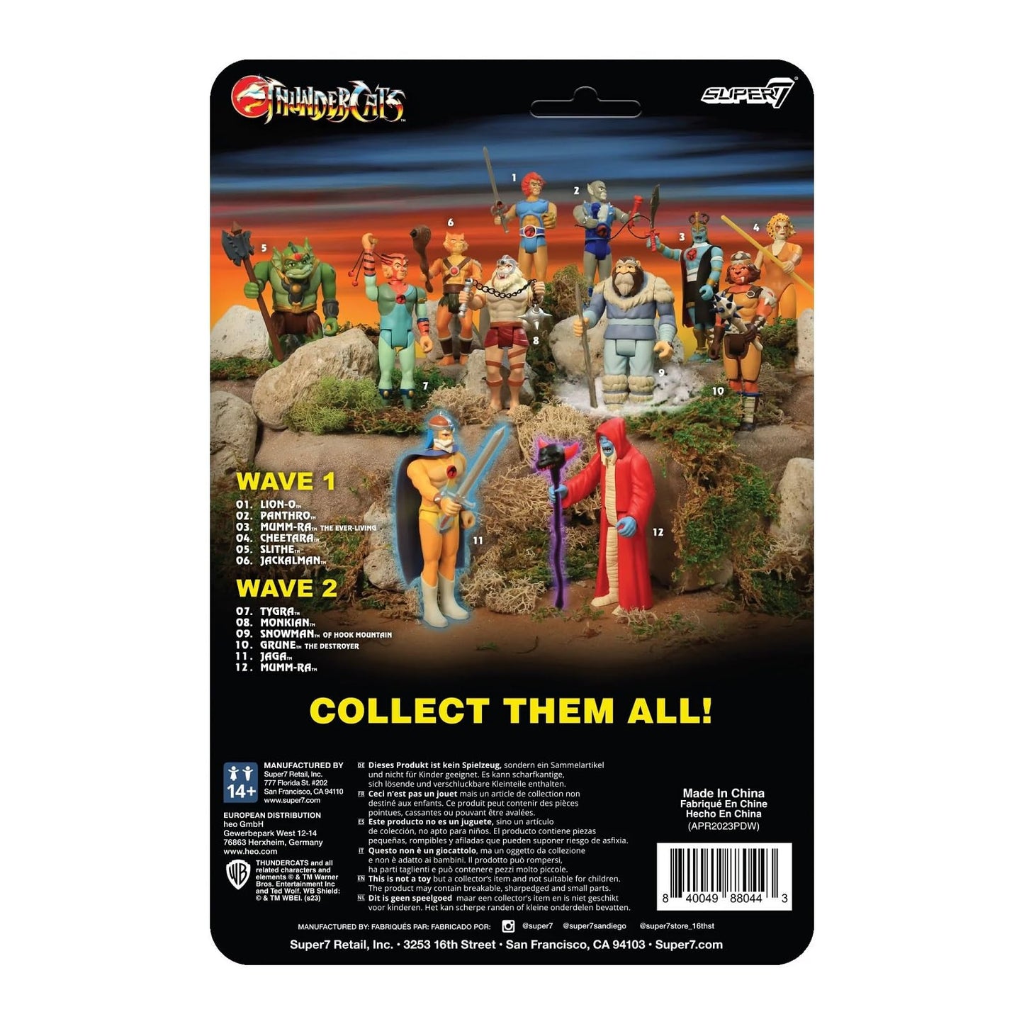 SUPER7 Thundercats Hook Mountain Lion-O Reaction Figure 3.75 Inches