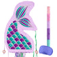 Wernnsai Foldable Mermaid Piñata - Pull String Mermaid Birthday Party Supplies Mermaid With Blindfold Bat And Tassels Mermaid Party Decoration Games Folding Purple Mermaid Piñatas For Classroom Game