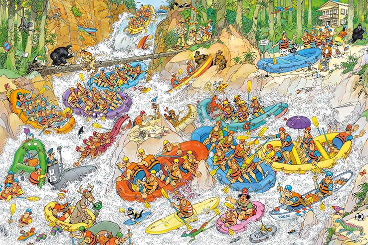 Jan van Haasteren Jumbo Wild Water Rafting Jigsaw Puzzle, 1500 Pieces, Model 19015