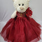 Kinnex Collections Since 1997 20'' Teddy Bear With Elegant Dress (Centerpiece) ~ B16631N-7G (Burgundy/Gold)