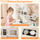 Joymor Wooden Play Kitchen W/Coffee Machine, Plenty Of Play Pretend Kitchen Accessories, Kids Play Kitchen Design, Best Gift For