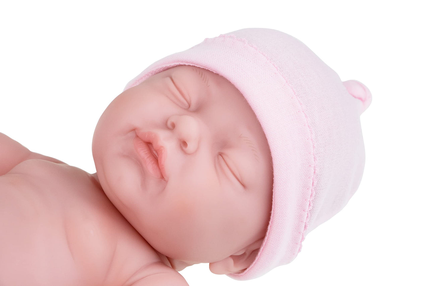 JC Toys 17" La Newborn Vinyl Sleeping Baby Doll - Realistic Pink Gift Set, Model 18300