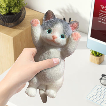 Squishy Toys, Cute Cat Squishies - Squeeze Soft Stress Relief Sensory Toys, Gifts For Christmas, Birthday, Holidays (Grey)