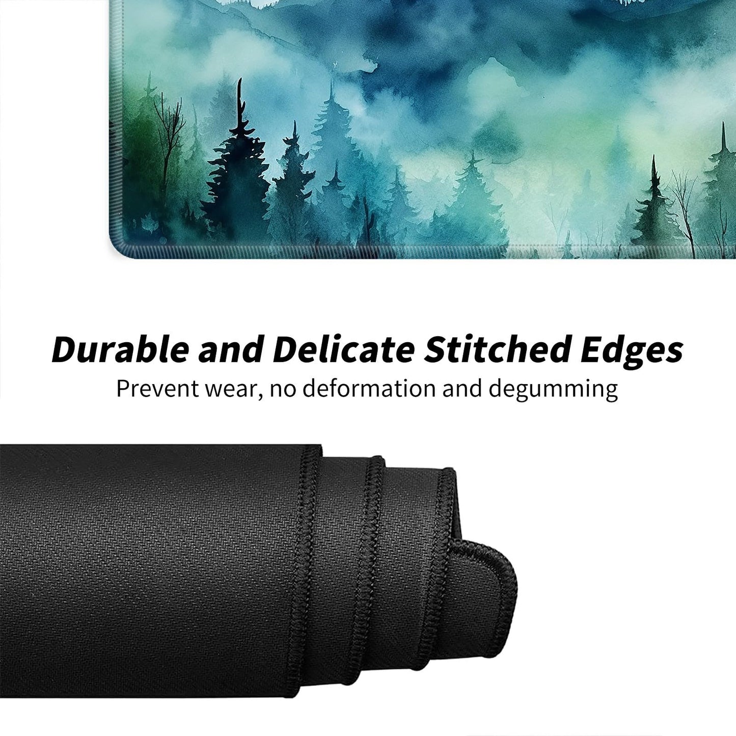Watercolor Forest For Mtg & Tcg Playmat,Bfdhgqzc 24'' X 14'' Game Mat For Mtg/Rpg/Ccg Trading Card Game Playmats Table Mat Perfe