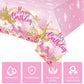 Oudain 3 Pack Princess Party Tablecloths Happy Birthday Princess Disposable Plastic Table Covers Unicorn Castle Rose Rectangular