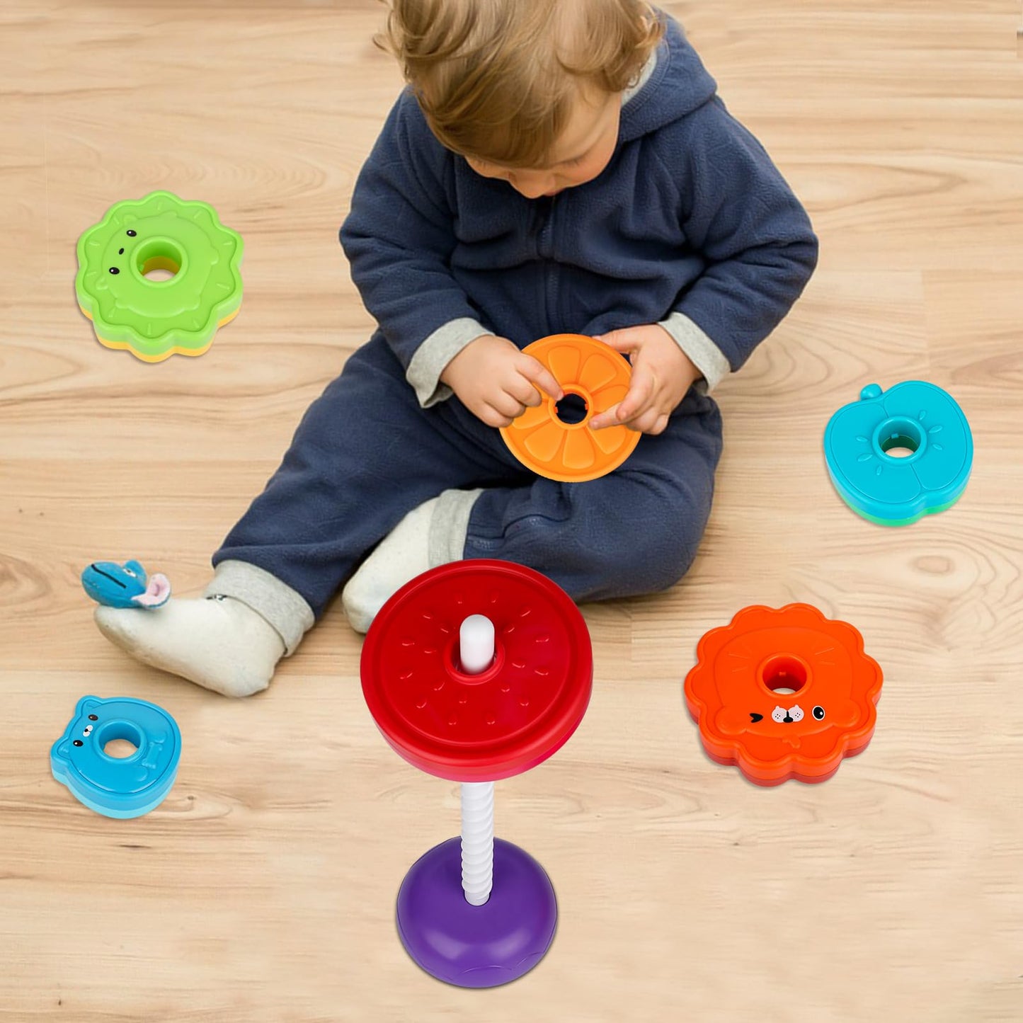 Practicejqden Montessori Toys For 1+ Year Old, Educational Stacking Spinning Baby Toys, Learning Toys Sensory Toys For Toddlers