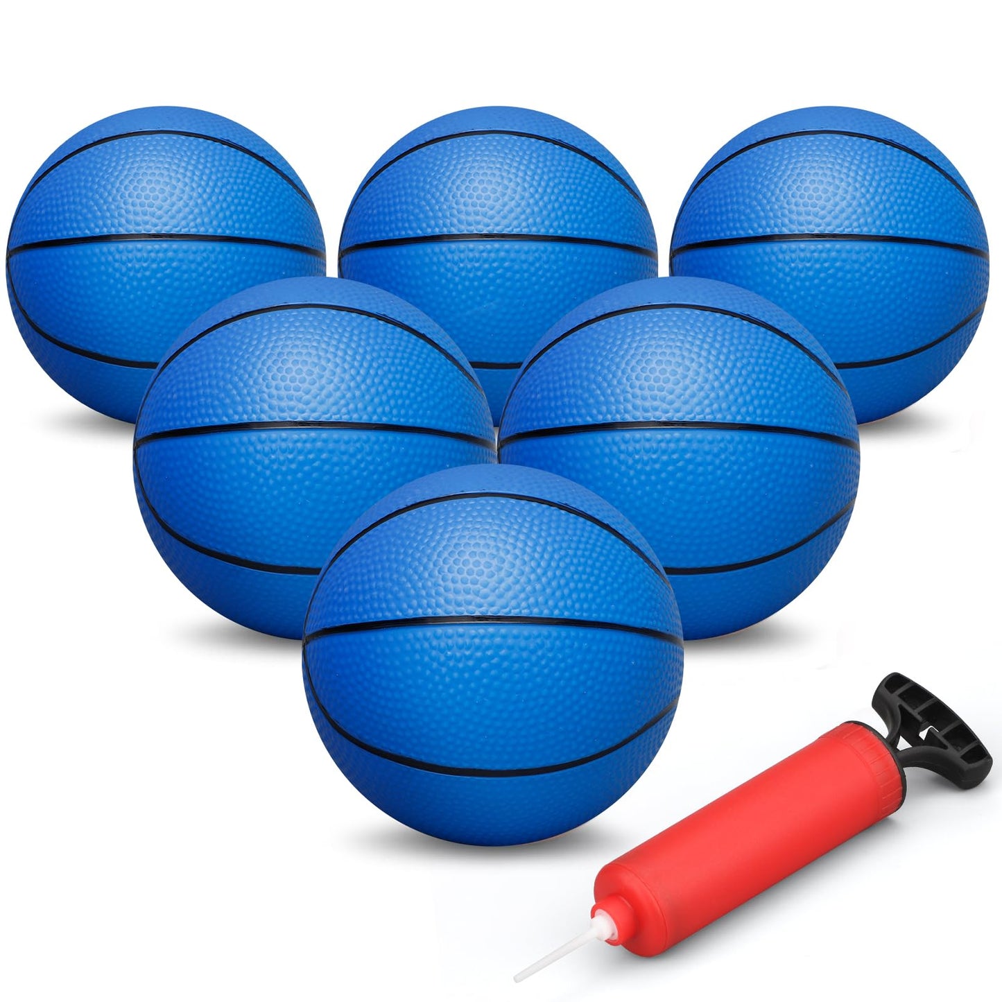 Dilabnba 6 Inches Mini Basketball Toy Set For Kids (Deflated/Pump Included) Over The Door Mini Hoop Basketball Replacements For Kids Teenagers For Pool, Indoors, Outdoors (Blue)