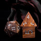 HDdais 7PCS Wooden DND Dice Set, Red Sandalwood D&D Dice with Metal Box for Role Playing Games, d and d Gifts