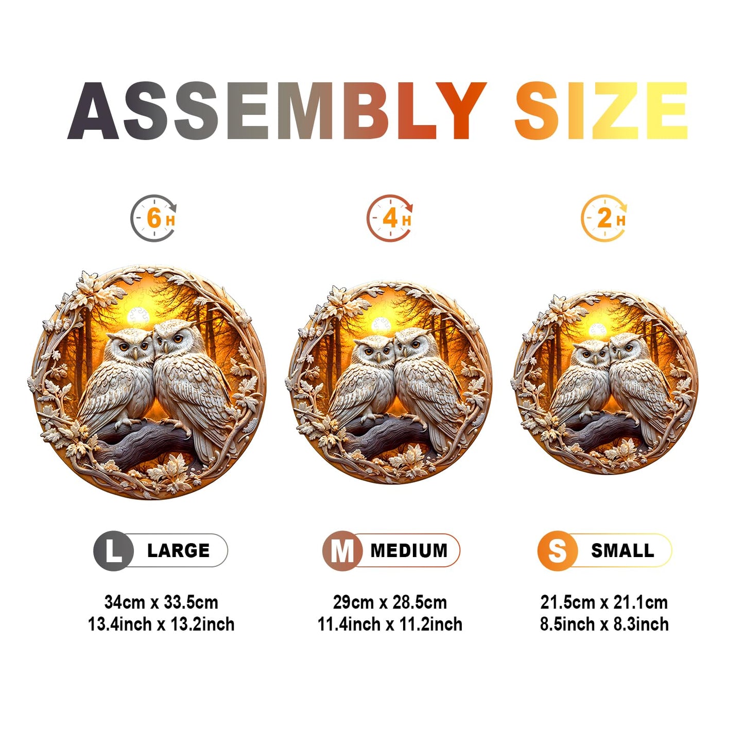 Wooden Puzzles for mature-themeds - Couple Owl Wooden Jigsaw Puzzle - Unique Animal Shaped Wood Puzzles mature-themed - Creative Birthday Gift Family Game 300pcs