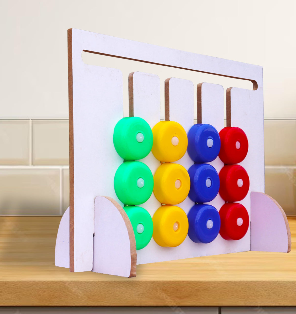 HOMECUTE Montessori Slide Puzzle Toys For Kids, Colour Matching Brain Teasers Logic Game, Hand & Eye Coordination Fun Challengin