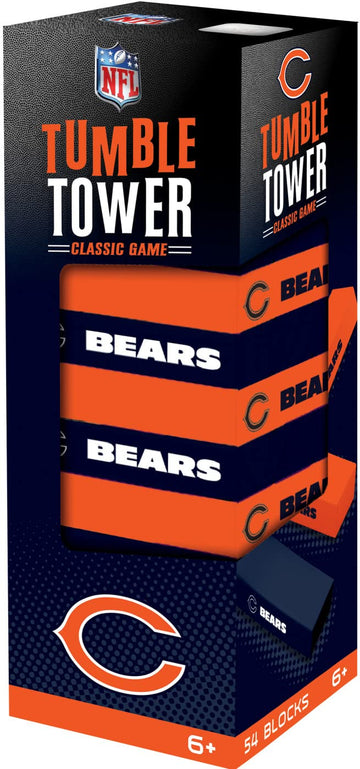 MasterPieces Game Day - NFL Chicago Bears - Officially Licensed Tumble Tower, Real Wood Blocks