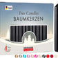 BRUBAKER Tree Candles - Pack of 20 - Black - 3 x  Inches (9.5 x 1.27cm) - Made in Europe - Christmas Wax Candles for Pyramids, C
