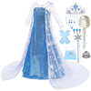 Zaisuifun Princess Elsa Dress For Girls Kids Sequin Costume Halloween Birthday Party Dress Up With Accessories, 3-4 Years(Tag 11