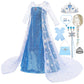 Zaisuifun Princess Elsa Dress For Girls Kids Sequin Costume Halloween Birthday Party Dress Up With Accessories, 7-8 Years(Tag 15