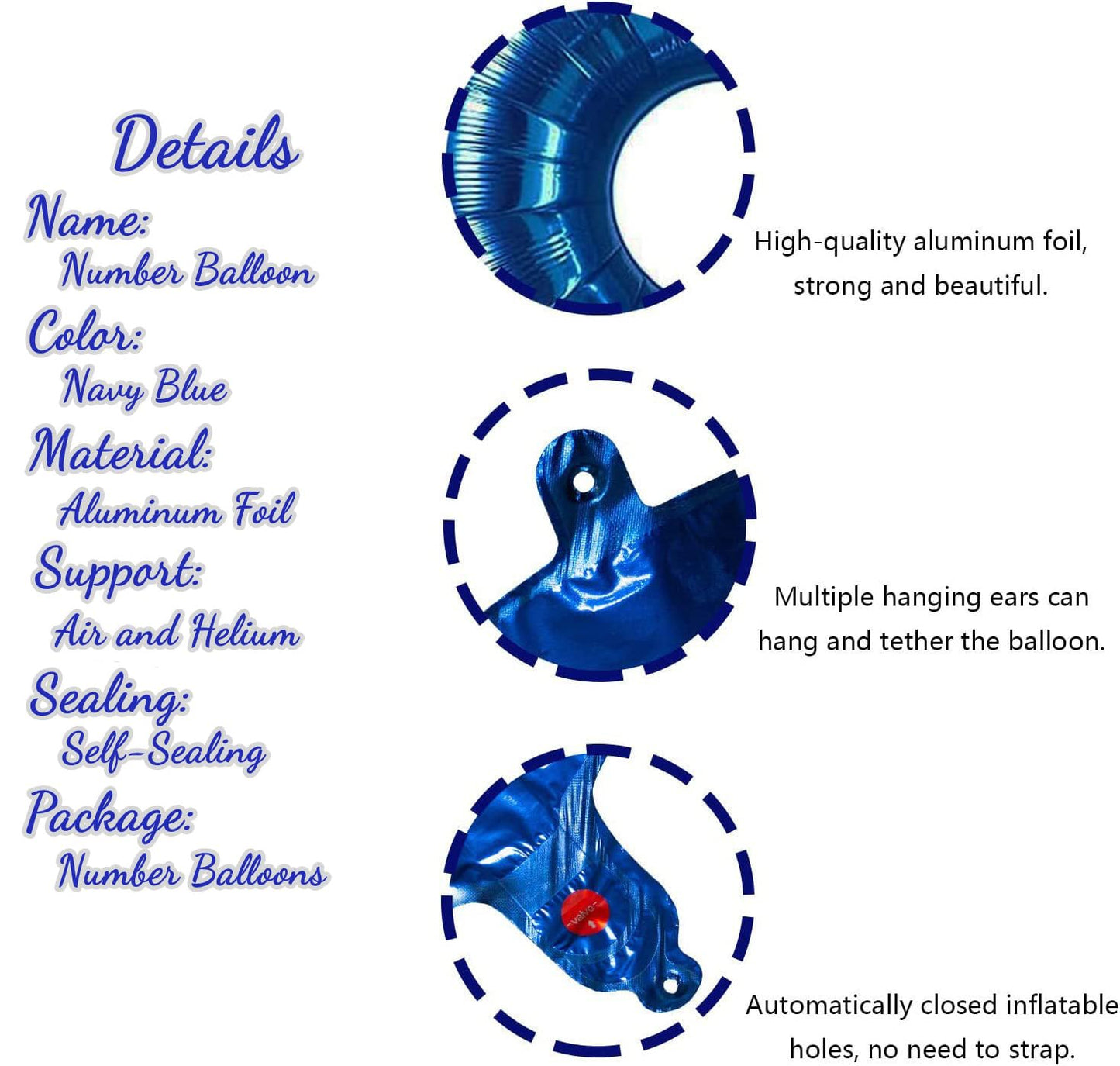 40Inch Navy Blue Number 12 Balloons Balloon 12 Numbers Self-Sealing For Birthday Party Decorations And Anniversary Party Decor (