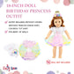 Emily Rose 18" Doll Clothes Set - 3 PC Birthday Princess Outfit, Polyester, Rose, Model INS2146