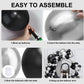 Black And Silver Balloons Arch Garland Kit, 134Pcs Metallic Chrome Silver And Black Balloons With Different Size For Birthday, G