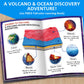 Pibex Volcano & Ocean Fossil Dig Kit, Dig Up 20+ Real Fossils, Rocks, Shells & Sea Snails With Eruption Experiments, Earth Scien