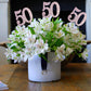 10-Pack Double Sided Glitter 50Th Birthday Centerpiece Anniversary Centerpiece Sticks, Number 50 Table Topper Cake Topper For 50
