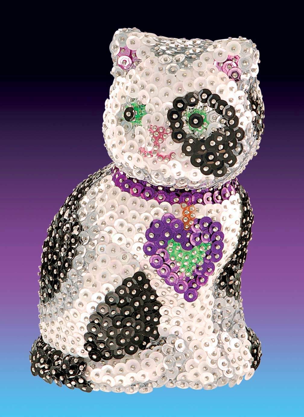 Sequin Art 3D, Cat, Sparkling Arts and Crafts Kit; Creative Crafts for Adults and Kids