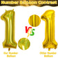 10Th Birthday Balloons For Boys, Large Laser Gold Foil Number 10 Balloons, 40'' Self Inflating Helium Balloons Anniversary Party