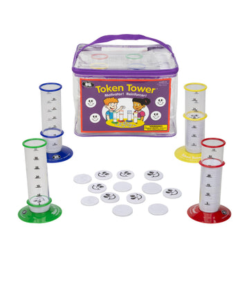 Super Duper Publications Token Towers Manipulative - Medium Multi-color Plastic Educational Resource (Model CHIPS-22)