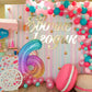 Paticool Rainbow Number 6 Balloon, 40 Inch Large Number Foil Mylar Balloons For 6Th Girl Boy Birthday Party Celebration Decorati