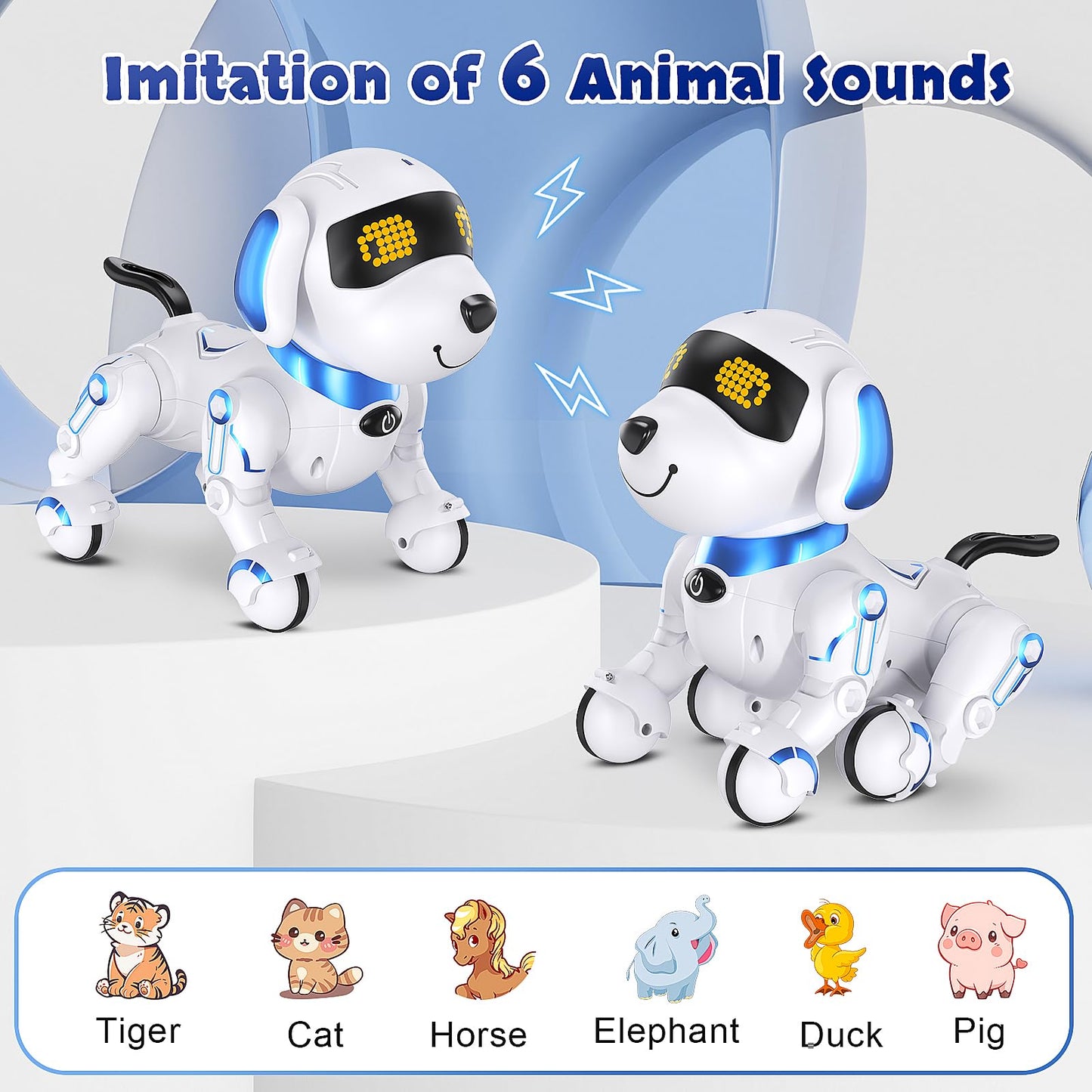 Mindpal Robot Dog Remote Control Robot Toys With Sing Dance, Kids Robot Toy, 17 Functions Dog E Interactive Robot Dog For 6+, Pr
